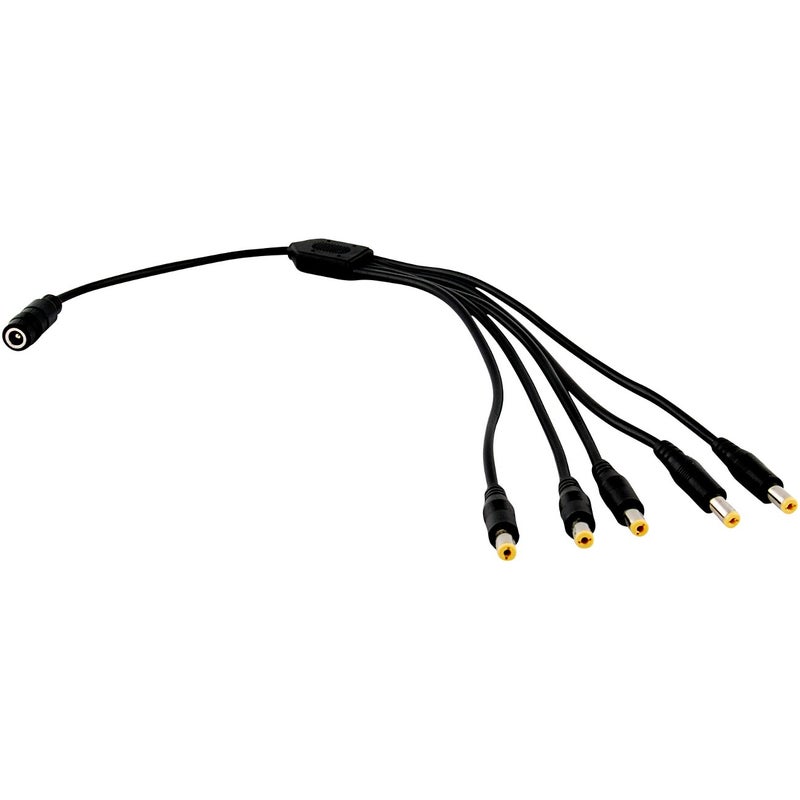 JacobsParts 1:5 DC Power Splitter Cable Cord 1 Female to 5 Male 5.5x2.1mm Port Pigtals 12V - Image 1